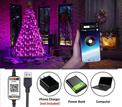 🎄Guirnalda de Luces LED navideñas 🎄Control con APP BLUETOOTH y conexión USB